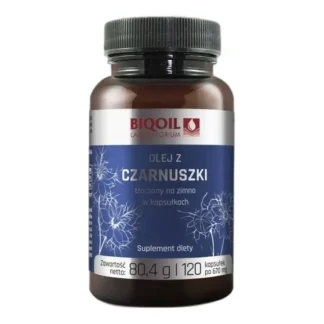 Olej z czarnuszki egipskiej Bio-Oil kapsułki 120 szt. bezglutenowy — zdjęcie 1